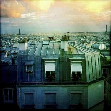 A view across the roof tops from Rue Lepic.