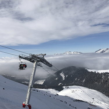 A ski lift in St Gervais in the Alps.