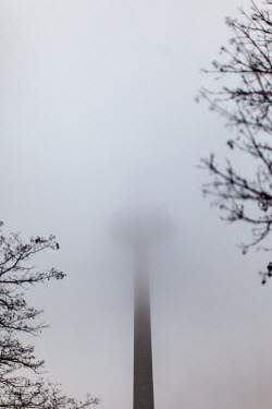 The 'Eurotower' shrouded in mist.