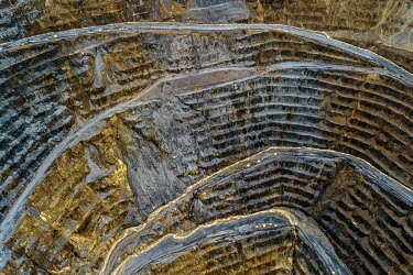 An overview of the open pit at the Amman Minerals Batu Hijau mining concession.