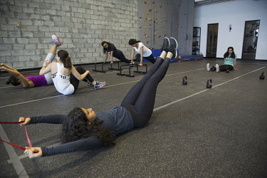 Women working out at Kore, the city's first private gym where 95% of the trainers are Saudi women.