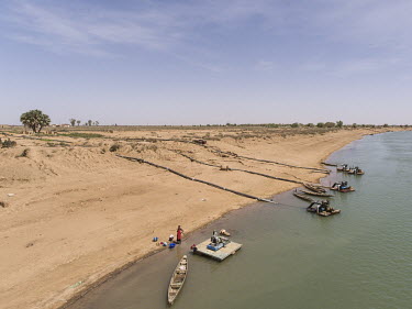 Irrigation pumps in the Senegal River.