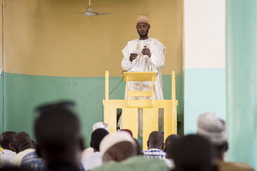 Imam Aboubacar Mala Adji (35), a preacher in the Izala Islamic movement, at his mosque in Diffa where he preaches against violence and against the temptation to join the militants. He says that around...
