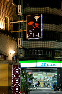 A sign outside a 'Love Hotel' in the working class Sanchong District, where rooms are generally rented by the hour.