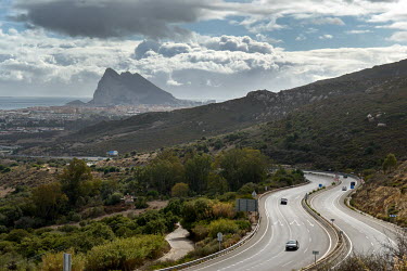 A highway heading from Estepona in Southern Spain towards Gibraltar.