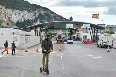 The Gibraltar border crossing seen from the Spanish side.