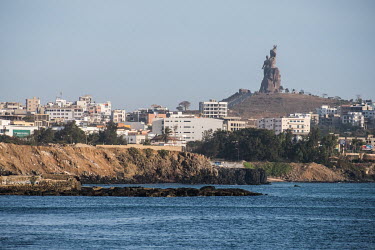 The African Renaissance Monument and the Dakar skyline.
