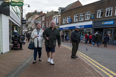 People shopping on the high street in the old Fenland market town of Spalding.  In the 2016 referendum on Britain's membership of the EU, the South Holland district produced the second highest pro-Bre...