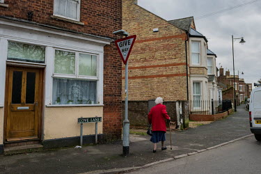 A pensioner walking on Love Lane in the old Fenland market town of Spalding.  In the 2016 referendum on Britain's membership of the EU, the South Holland district produced the second highest pro-Brexi...
