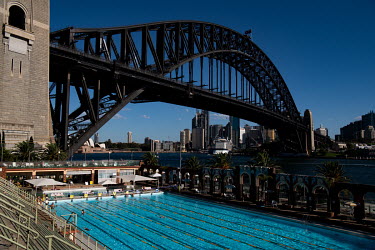 The North Sydney Olympic Pool in Milsons Point is quieter than usual as many office workers, tourists and locals are keeping away from public areas.