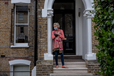 Jenni Towler stands outside her home in Hampstead.