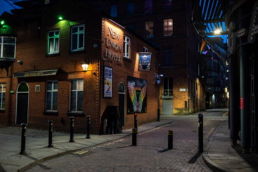 An empty Canal Street, in Manchester's 'Gay Village' on a Saturday evening during the coronavirus lockdown.