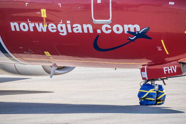 A Norwegian.com aircraft mothballed as it is grounded due to the coronavirus crisis.   Norwegian authorities introduced measures to combat the coronavirus leaving Gardermoen Airport, deserted.   R...
