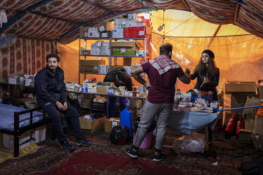 A pharmacy, operated by medical volunteers, on Tahrir Square, the epicentre of ongoing anti-government protests that, since the beginning of October 2019, have shaken the country. People demanding ref...