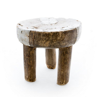 African stool bought from a man sitting on it in front of his house in a village in Northern Uganda