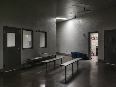 A room in a Georgia jail where prisoners' personal belongings are kept.