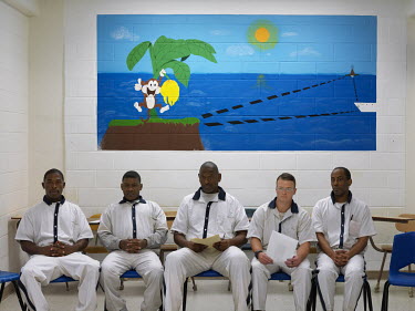 Prisoners in a Matrix Education Room, for inmates in councelling for substance abuse at Georgia State Prison.