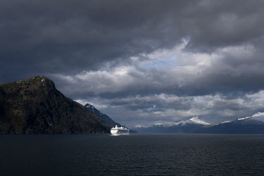 The cruise ship Norwegian Star sails through the Beagle Channel.