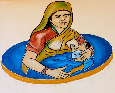 Murals painted on the wall of a health centre.