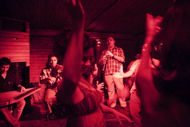 Selim Sesler, the famed Roma (gypsy) clarinetist, performs with his band at the Araf nightclub in Beyoglu.