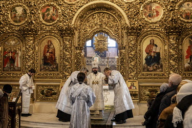 Metropolitan Epiphanius (Serhii Petrovych Dumenko), the appointed leader of the Orthodox Church of Ukraine, holding the title of Metropolitan of Kiev and All Ukraine, conducts a service at St. Sophia...