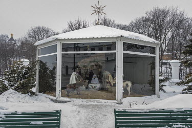 A nativity scene at the Kiev-Pechersk Lavra monastery, which remains under the control of Moscow despite the split between the Russian and Ukrainian Orthodox Churches.