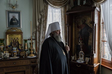 Abbot Pavel of the Kiev-Pechersk Lavra monastery at his residence which lies within the sprawling monastery grounds.