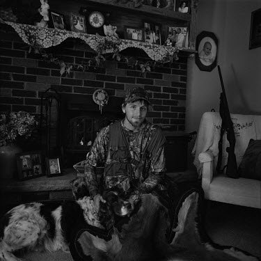 Ross (24), dressed for hunting at his home in Cochranton.  Ross has been hunting since he was a child. ''Lots of people think, it's about killing. It's not, it's a lifestyle. I like the adrenaline, th...