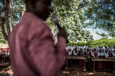 Jonathan Kizito Ssuka, a project offcier for Volunteers Developmnent Association of Uganda (VODA) Uganda, talks to students from the Kasana Vocational Secondary about safe abortions and reproductive h...