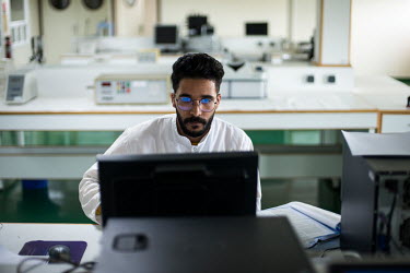 Research technician Ibrahim Koutar in the research and development unit of the MCI Sante Animale laboratory where MCI is developing a bivalent Rift Valley Fever (RVF)/Lumpy Skin Disease (LSD) vaccine...
