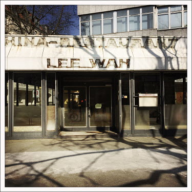 The closed Lee Wah Restaurant on the Kurfuerstendamm.  The Berliner Ku'damm is lined with luxury boutiques, hotels and restaurants. The coronavirus has resulted in deserted pavements and most of the s...