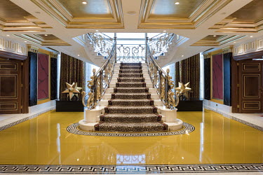 The stairway leading to the royal suite at the Burj Al Arab hotel.