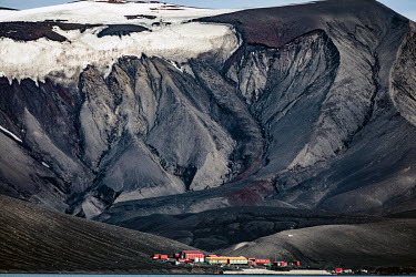 A Spanish research station on Deception Island, in the South Shetland Islands.  The Greenpeace ship MY Esperanza is on the final leg of the pole to pole voyage from the Arctic to the Antarctic. The...