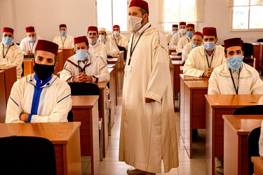Students in a classroom at the Mohammed VI Institute for the training of imams.