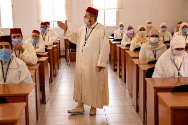 Students in a classroom at the Mohammed VI Institute for the training of imams.