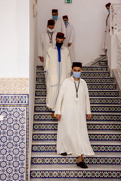 Male students at the Mohammed VI Institute for the training of imams.