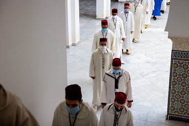 Male students at the Mohammed VI Institute for the training of imams.