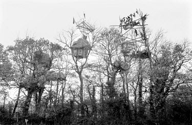 The tree house camp at Allercombe which was in existence for over two years blocking the route of the A30 road. It was a very well fortified camp, but met its downfall when bailiffs made a pre-dawn ra...