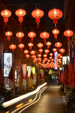 Lanterns illuminate the Old Street in Jincheng, Kinmen's main settlement. The street is a major tourist hot spot and also a place to find stores selling Island specialities such as Kaoliang Liquor and...