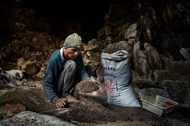 Villagers collect bat droppings, which they sell as fertiliser, in the Khao Chong Pran Cave.A team of researchers consisting of scientists, ecologists, and officers from Thailand's National Park Depar...