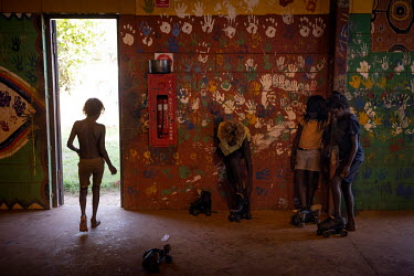 Children play in the Thamarrurr youth centre during the school holidays.