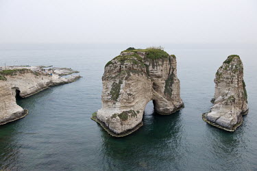 Pigeon Rock or Rawsheh Rock in the Mediterranean sea.