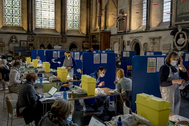 A vaccination centre inside Salisbury Cathedral treating around 1000 people per day.A vaccination centre inside Salisbury Cathedral treating around 1000 people per day.