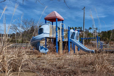 A children's play park, abandoned since March 2011.   Okuma was totally evacuated in the aftermath of the Fukushima Daiichi nuclear disaster, the nuclear plant is just four Kilometres away. Residents...