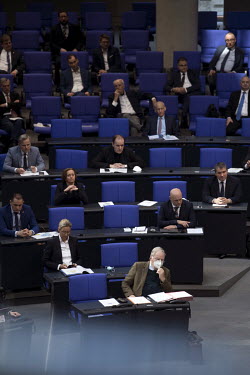 Legislators during a session of the German parliament (Deutscher Bundestag).