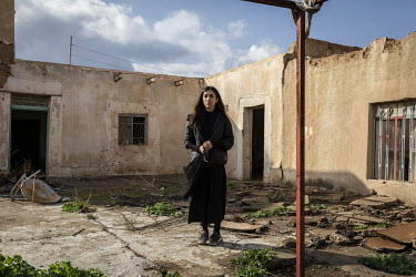 Yazidi Nobel Peace Prize Laureate Nadia Murad stands outside the remnants of her family home in the village of Kocho. In 2014 she was captured and enslaved by ISIS but eventually escaped and after bei...