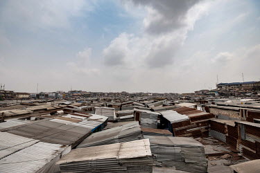 Corrugated metal roofs at Kejetia market (Kumasi Central Market). The market is thought to be amongst the largest in Africa, with over 10,000 individual stores.
