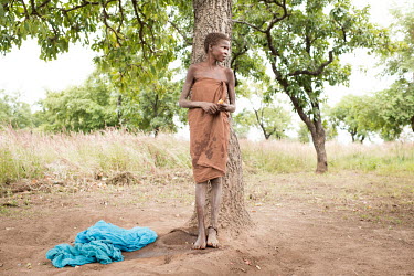 Umama Belakoba has schizophrenia and does not know her age. She is cared for by her mother at Nyinbunya Prayer Camp and Pentecostal Church in the Northern Region of Ghana where she has been chained fo...