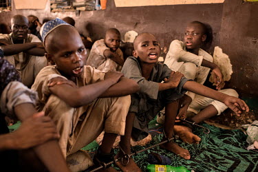 Boys locked together to iron bars in the Mamman Mai Mari Qur'anic Islamic and Rehabilitation Centre where men and boys, some as young as 10 years old, are shackled for perceived or actual drug addicti...