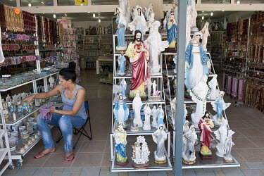 Catholic souvenirs for sale in a shop in Medugorje, the site of Apparition Hill, a popular place of pilgrimage since 1981 when it was reported that apparitions of the Virgin Mary appeared to six local...